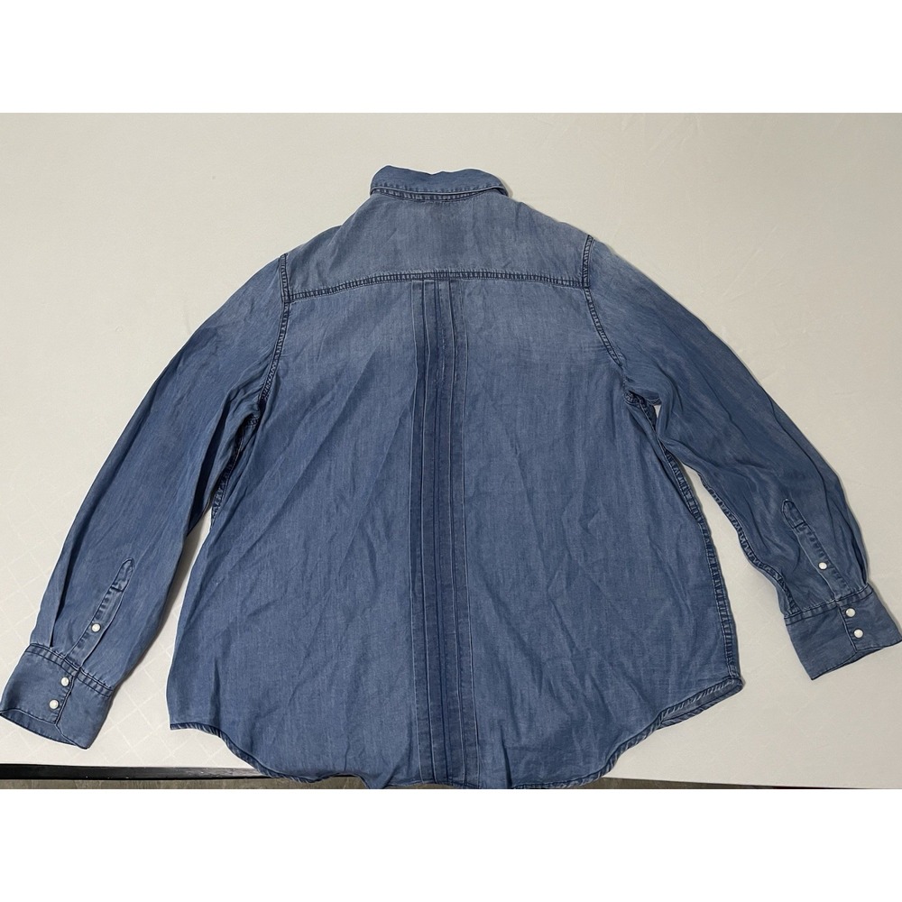Sundance Catalog TESSA Chambray Sz Large Shirt Pearlized Button - Picture 7 of 7